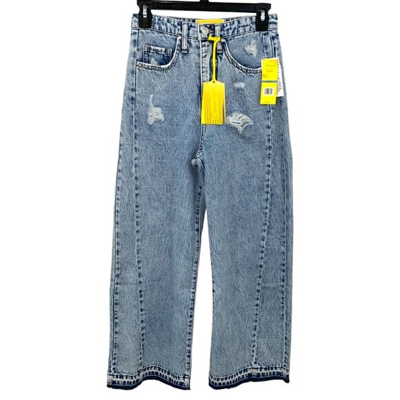 NWT CIRCUS NY High Waist Wide Leg Crop Jeans Size 25 in StrongMan Acid Wash‎ - Picture 4 of 10